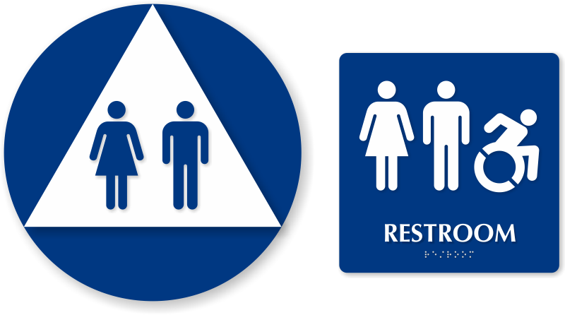 Accessible Restroom Signs - Unisex Signs For Bathrooms (800x446)