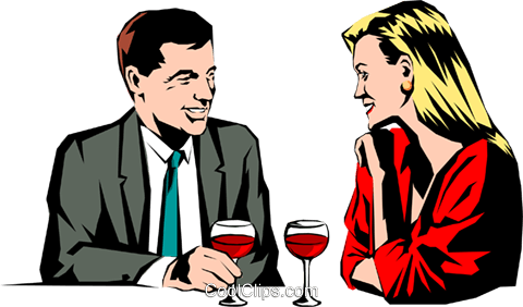 Couple Having Drinks Royalty Free Vector Clip Art Illustration - Illustration (480x282)