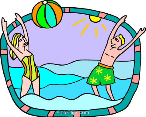 Couple Playing With Beach Ball Royalty Free Vector - Letter (480x385)