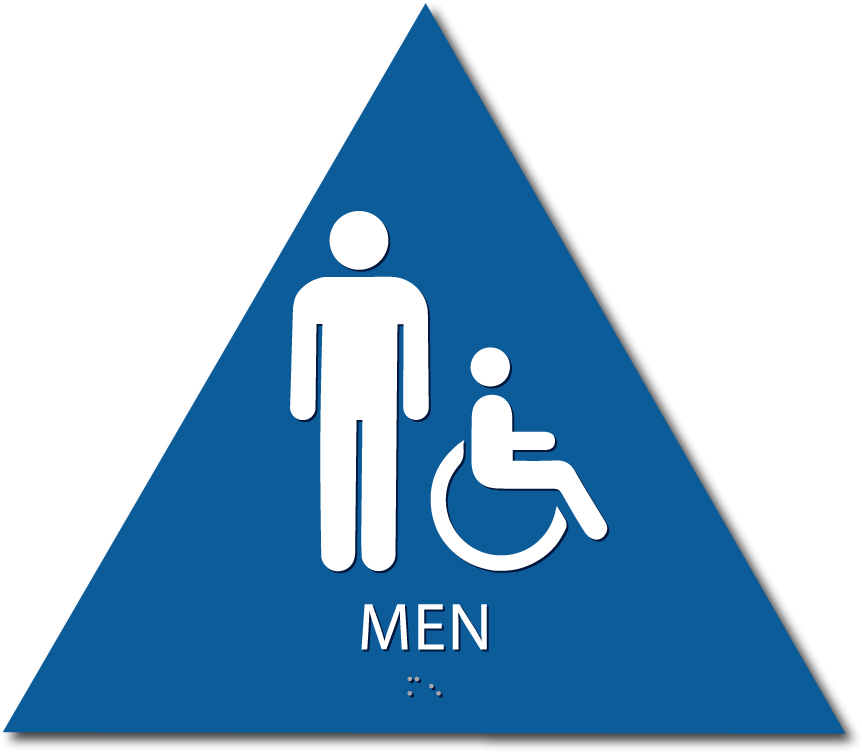 Quick Ship Title 24 Ada Men's Handicap Restroom Door - Men Restroom Signs Handicap (873x761)