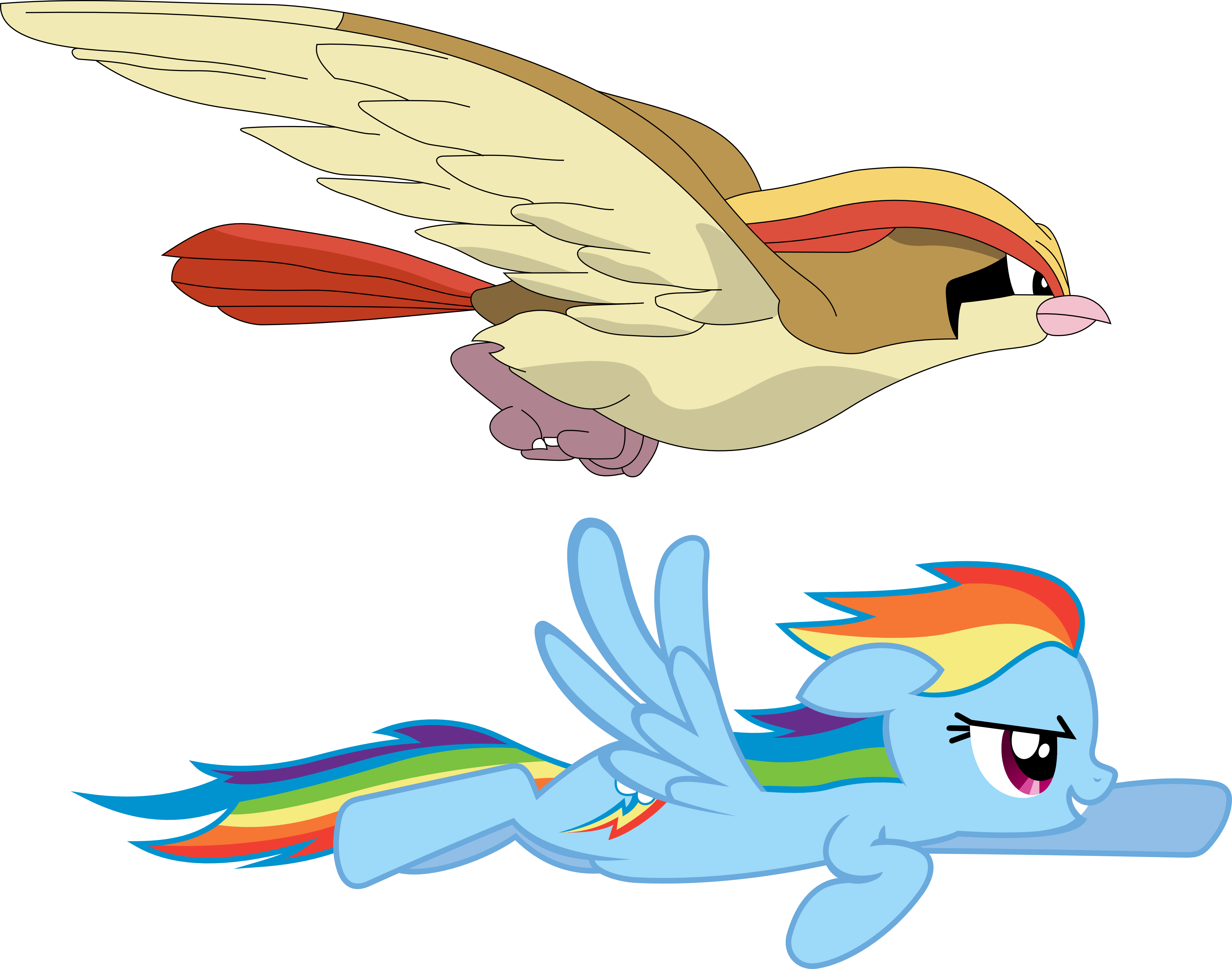 Rainbow Dash And Pidgeot By Shirorinku - Rainbow Dash (4468x3514)