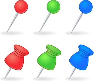 Thumbtacks, Pushpins, Markers, Needles - Pins Clipart (390x340)