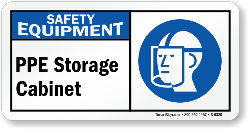 Ppe Storage Cabinet Sign - Personal Protective Equipment Storage (800x416)