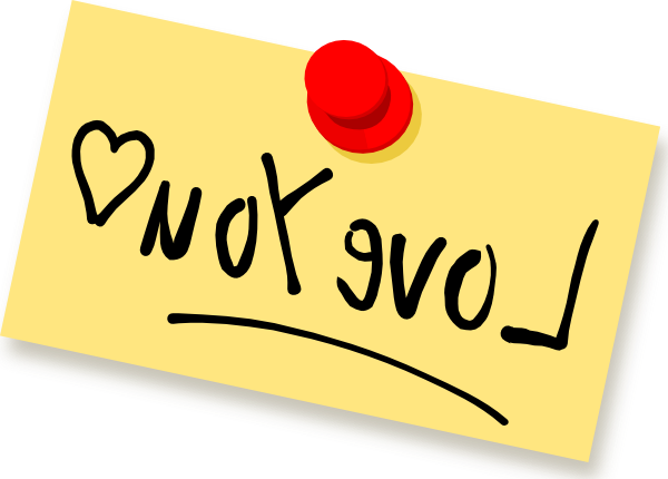 Thumbtack Note Love You Clip Art At Clker Com Vector - Calligraphy (600x430)