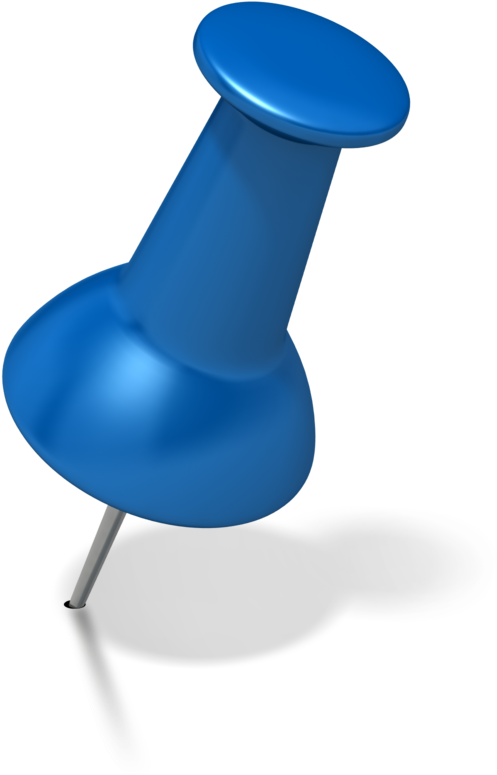 Thumbtack Png Blue Thumb Tack Angled Right - Blue Push Pin Png (600x800)