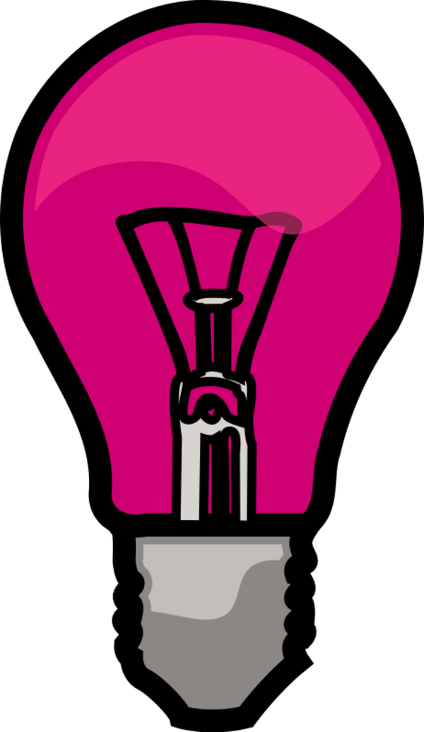 Lamp Clipart Pink - Light Bulb Clip Art (600x1036)