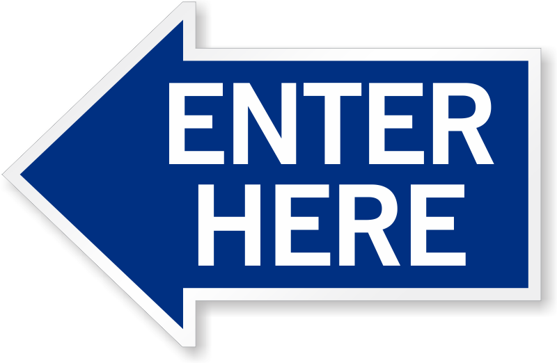 Enter Here Left Arrow Symbol Sign K2 4030 Feedyeti - Shipping Receiving Left Arrow (800x522)