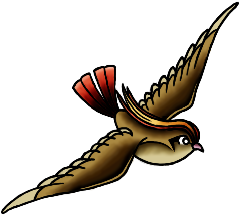 Traditional Style Pidgeot Tattoo By Inkbound - American Traditional Tattoo Png (496x445)