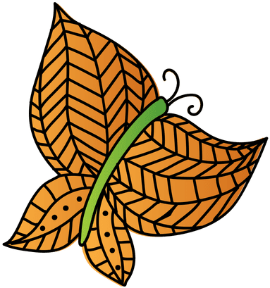 Orange Lines Decoration Butterfly Transparent Png - Butterfly (512x512)