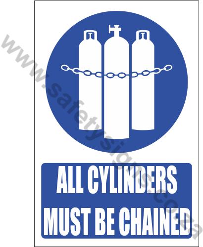 Chained Cylinders Explanatory Safety Sign - Human Leg (499x499)
