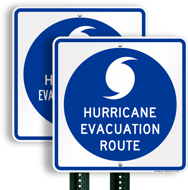 Hurricane Evacuation Route Sign - Hurricane Evacuation (800x800)