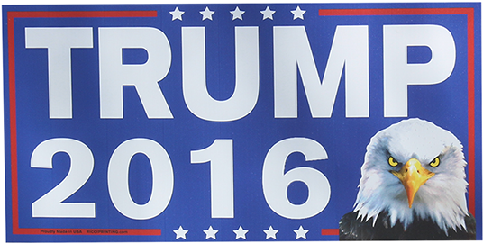 Trump Eagle Sign Campaign Sign 12 X 24 Trump 2016 Support - Bald Eagle (589x364)