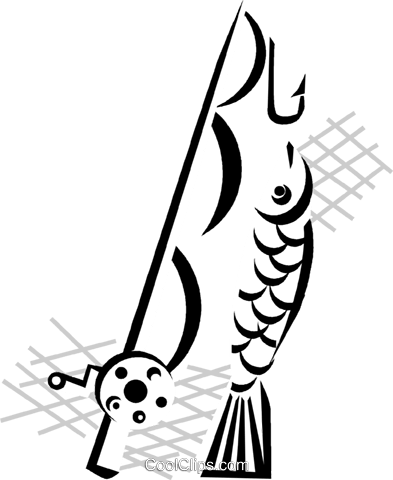 Fishing Rod Royalty Free Vector Clip Art Illustration - Fishing Rod Royalty Free Vector Clip Art Illustration (393x480)