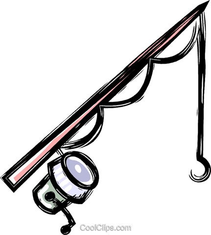 Fishing Pole Royalty Free Vector Clip Art Illustration - Fishing Pole Clipart (431x480)