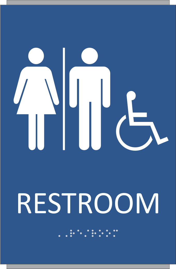 Ada Braille Unisex Restroom Sign - Restroom Sign (1050x1050)