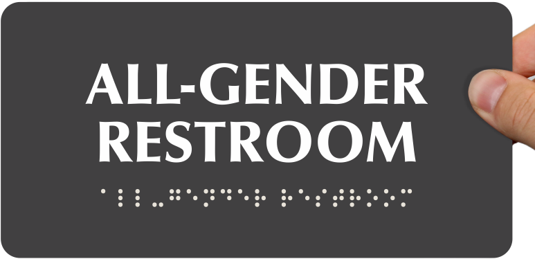 All-gender Restroom Sign With Braille - Restroom Sign (800x800)