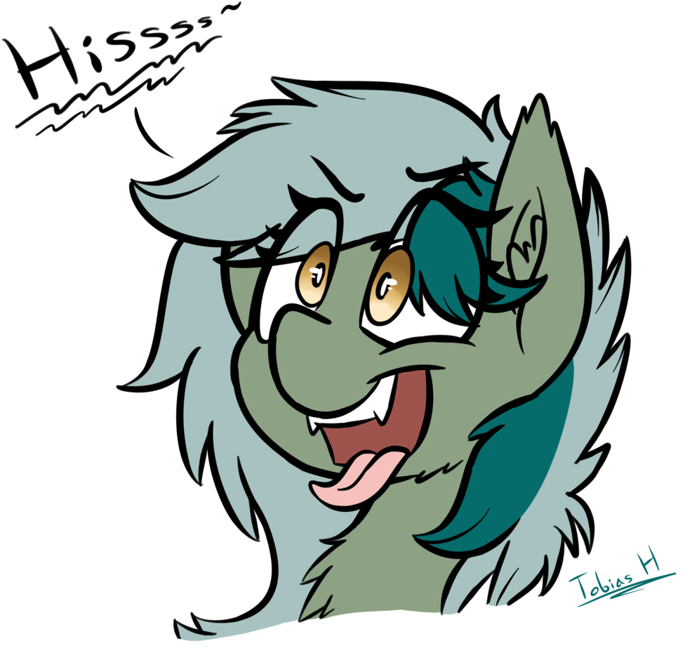 Tobias1997, Bat Pony, Fangs, Hissing, Oc, Oc - Cartoon (1024x1024)