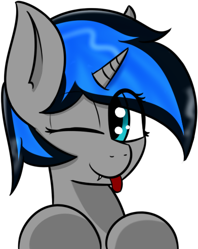 Eclipsepenumbra, Blue Eyes, Blue Hair, Commission, - Cartoon (512x512)