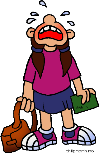 Lonely Clipart Child Cry - Crying Student Clipart (341x504)