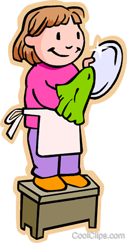 Children At Play - Dishes Clip Art (251x480)