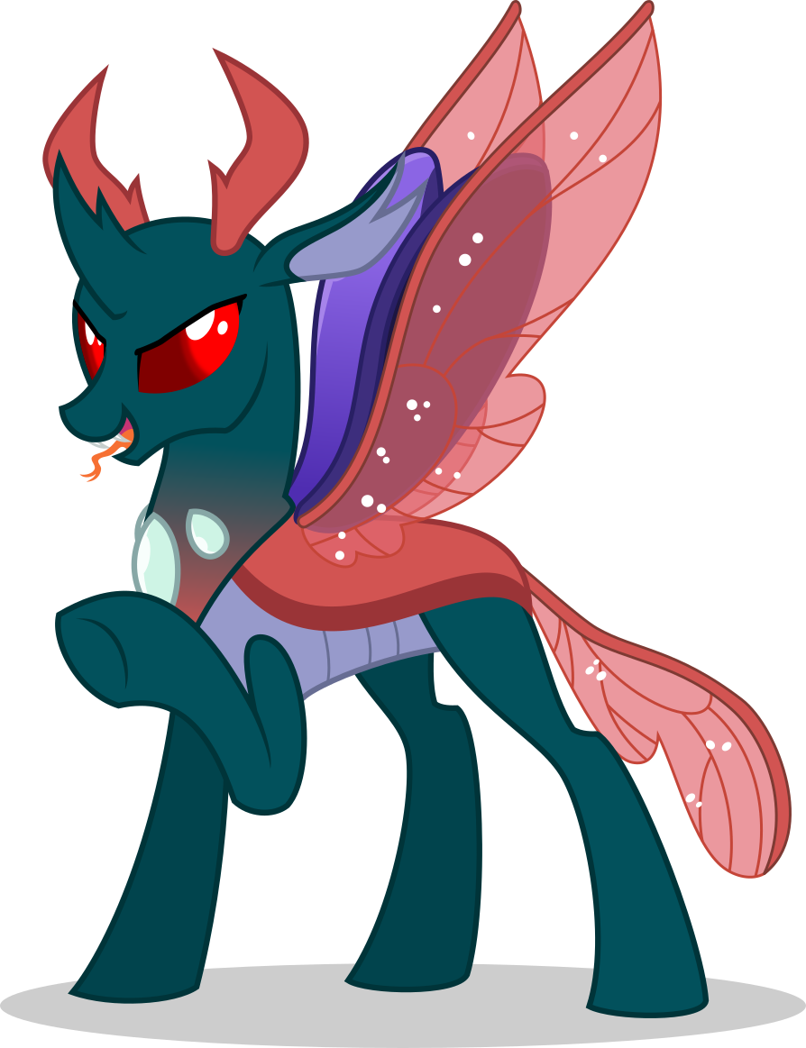 Mlp-trailgrazer, Changedling, Changeling, Fangs, Forked - Pharynx Mlp I Changed (894x1163)