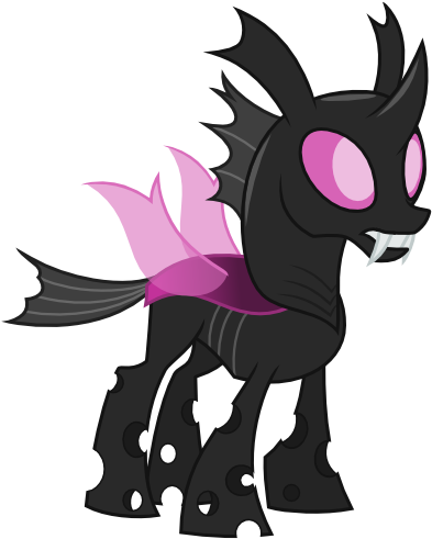 Ashidaru, Changeling, Fangs, Oc, Safe, Simple Background, - My Little Pony: Friendship Is Magic (550x550)