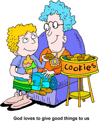 God Loves Giving Good Things - Giving Cookies Clipart (329x400)