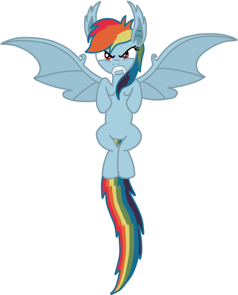 Rainbowdashswagger, Bat Ponified, Bat Pony, Fangs, - Illustration (774x1032)