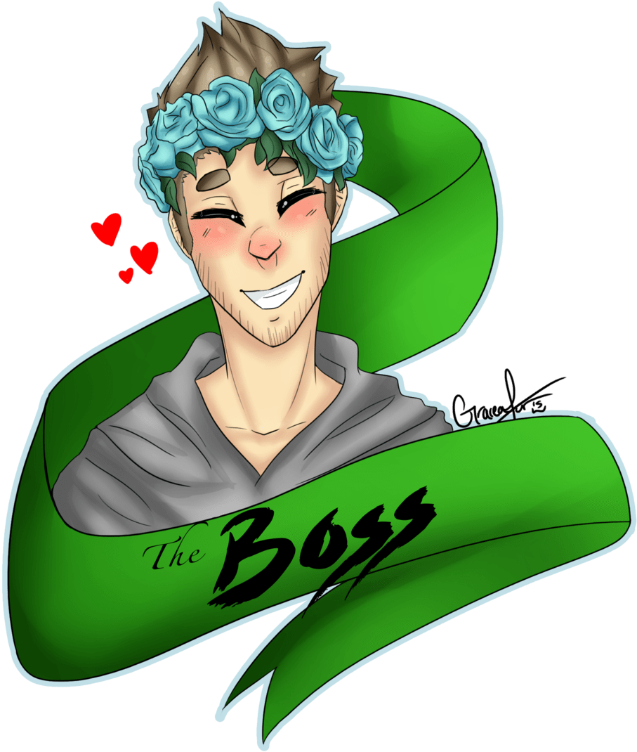 Jacksepticeye With Flower Crown Fan Art (1024x1114)