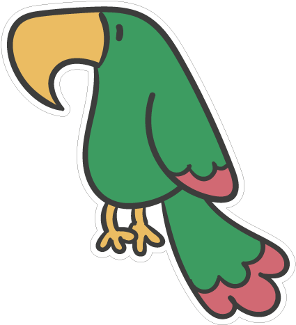 Parakeet Clipart Transparent - Green Parrot Cartoon (500x500)