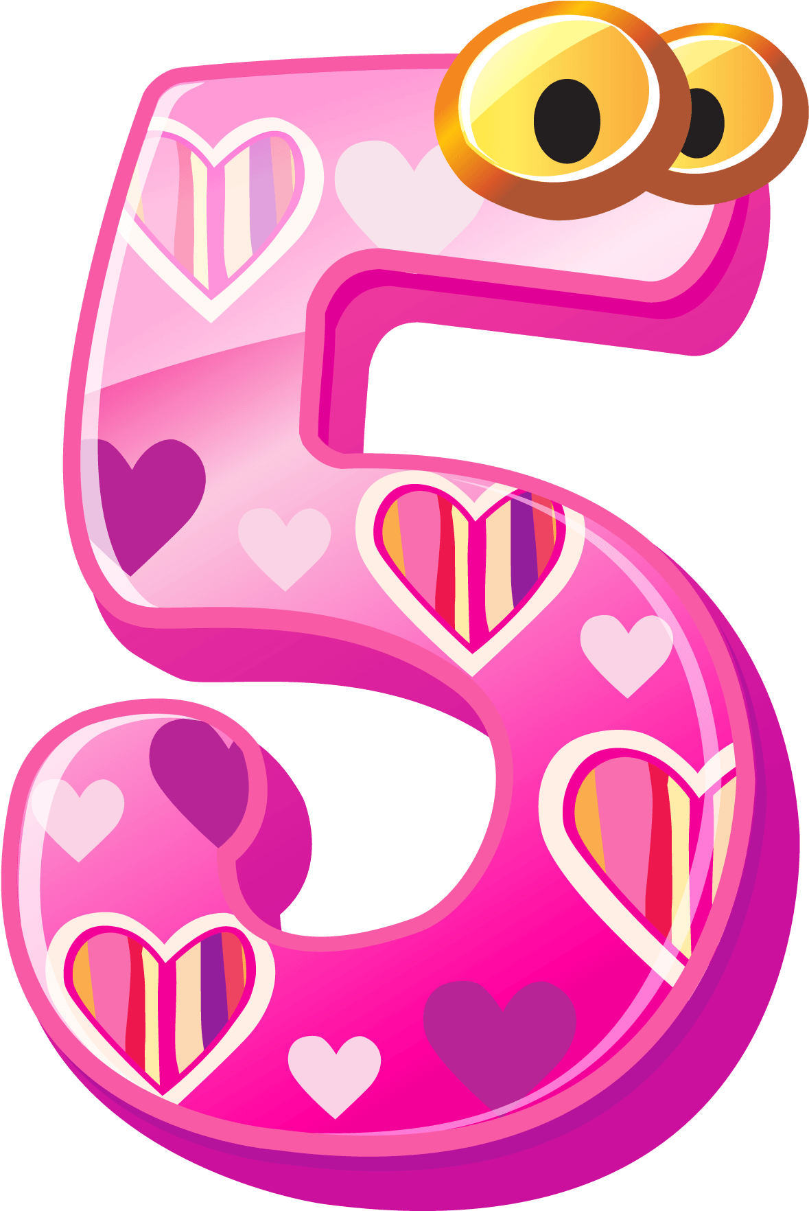 Cute Number Five Clipart Image Image - Cute Number Png (1370x1832)