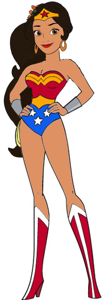 Princess Elena As Wonder Woman By Darthranner83 - Kim Possible Character Hot (466x992)