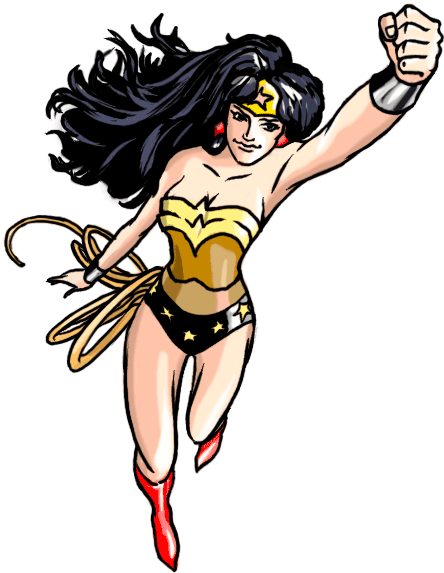 Avengers Clipart Wonder Woman - Wonder Woman Comic Flying (600x600)