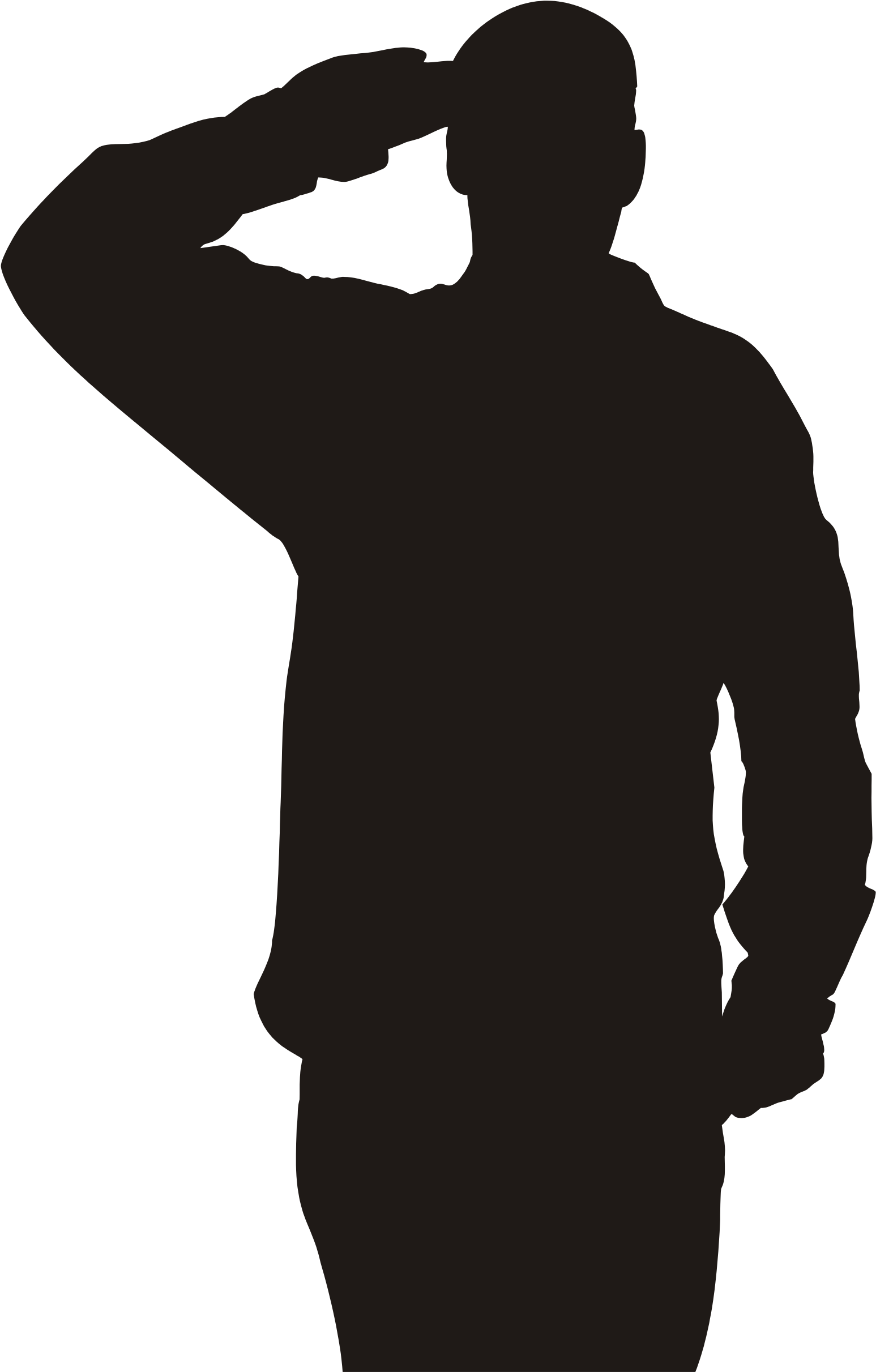Salute Soldier Military Respect Clip Art - Saluting Soldier Png (2000x2600)