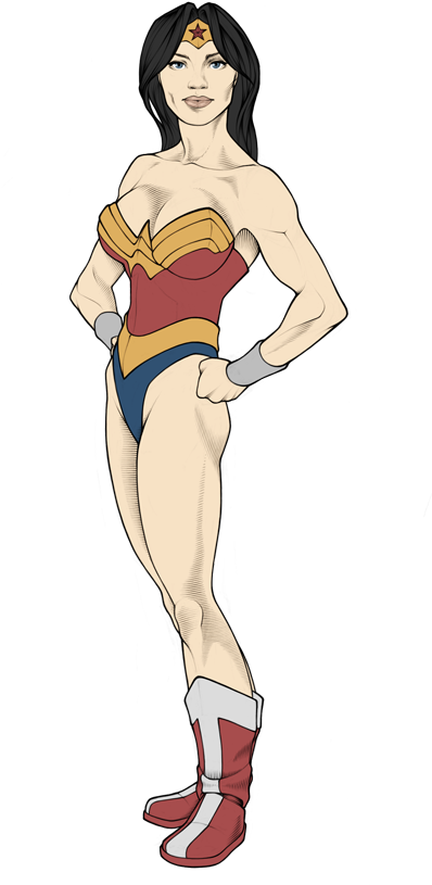 Wonder Woman By Georgel-mcawesome - Cartoon (450x887)