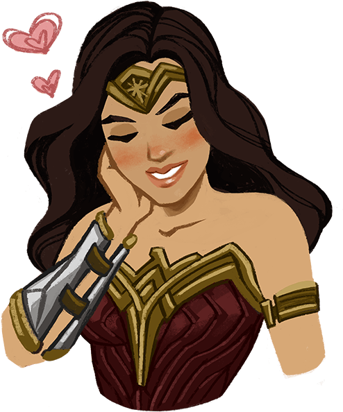 Wonder Woman Messages Sticker-3 - Wonder Woman Fan Art (600x600)