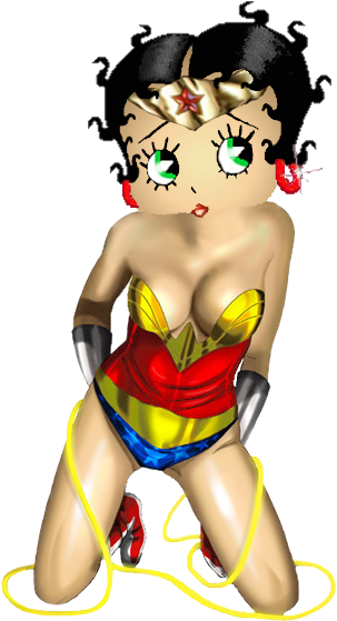 Wonder Woman - Betty Boop Wonder Woman Decal (406x600)