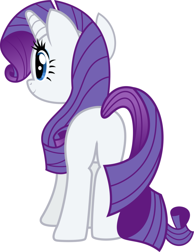 Rarity Back View By Theshadowstone - My Little Pony Back View (784x1020)