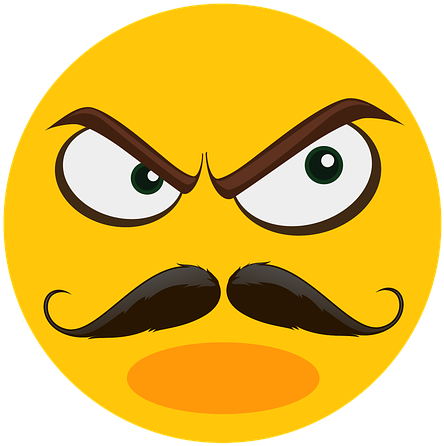 Mad Face Symbol 23, Buy Clip Art - อิ โม จิ หนวด (720x720)