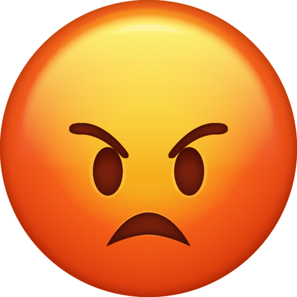 Mad Face Png For Kids - Angry Iphone Emoji (600x600)