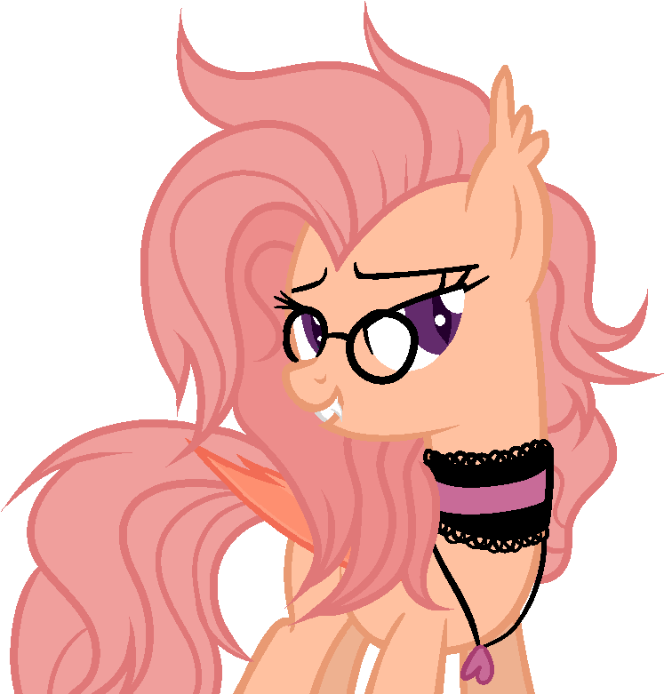 Mintoria, Base Used, Bat Pony, Choker, Female, Glasses, - Cartoon (811x841)