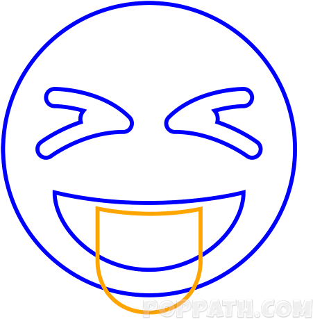 Image For How To Draw A Tongue Out Emoji Pop Path - Smiley (500x500)