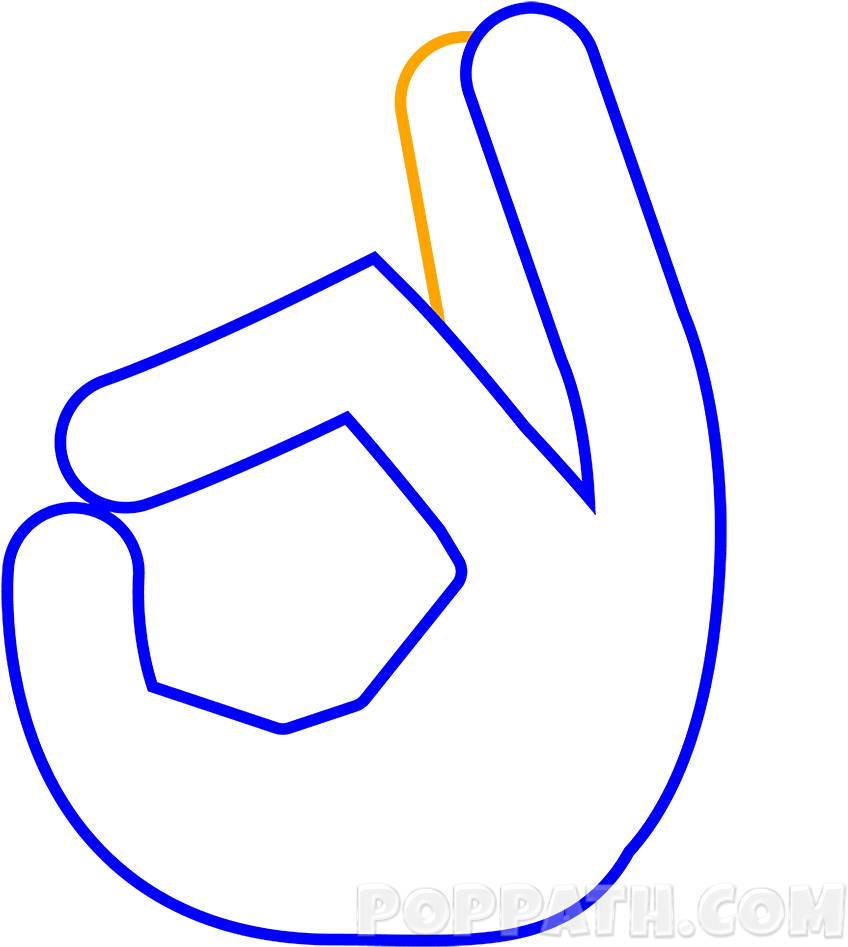 We Will Now Draw The Ring Finger Behind The Middle - Drawing (1000x1000)