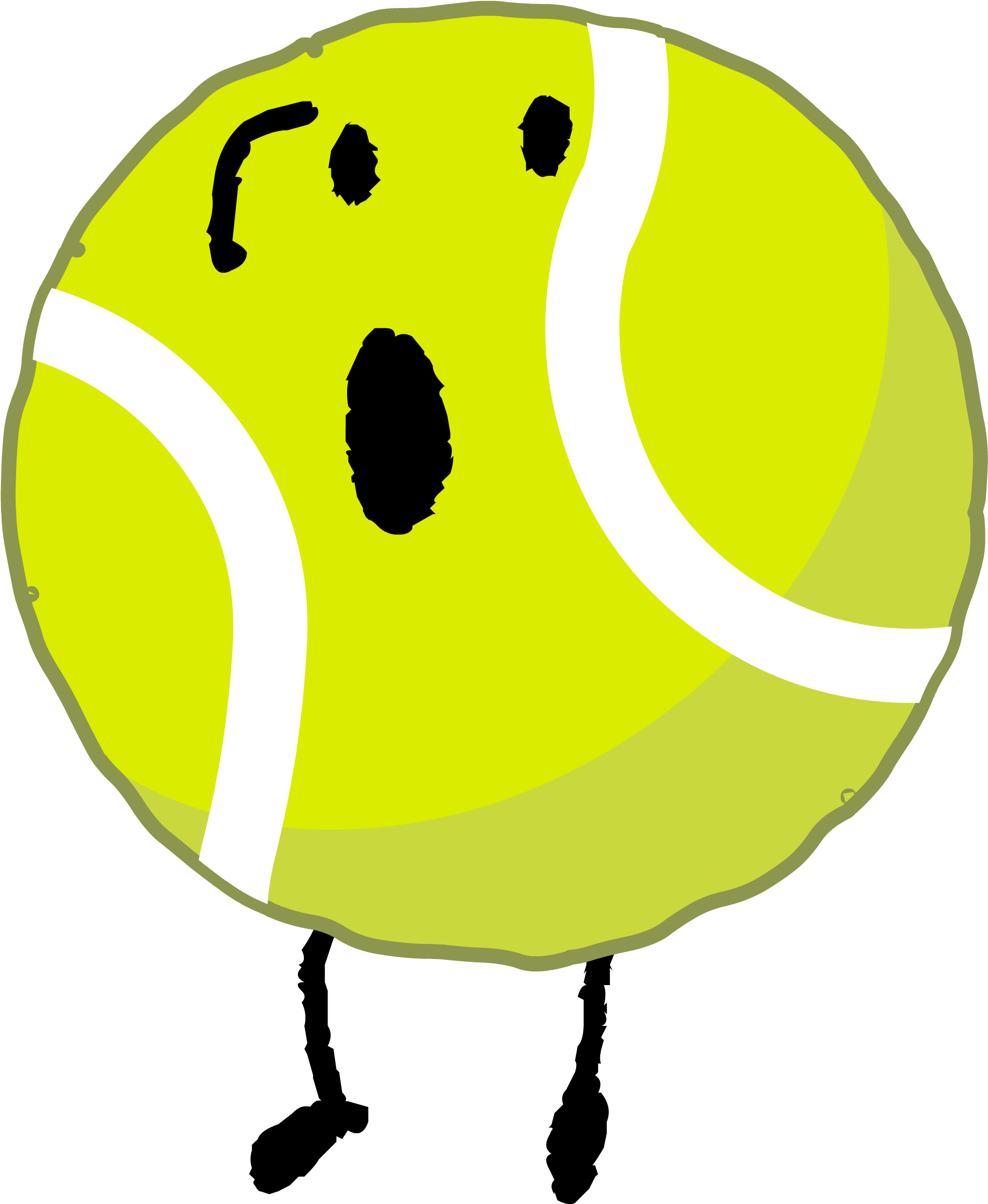 Tennis Ball Clipart Bfb - Bfb Tennis Ball Intro 2 (2090x2469)