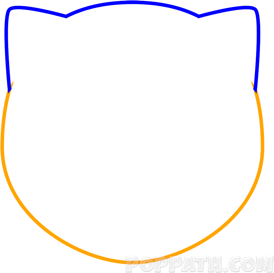 How To Draw A Grinning Cat Emoji - Circle (1000x1000)