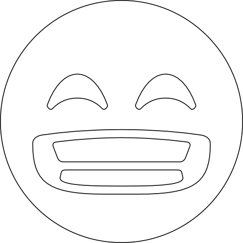 Emoji Grinning Face With Smiling Eyes Coloring Pages - Circle (502x502)