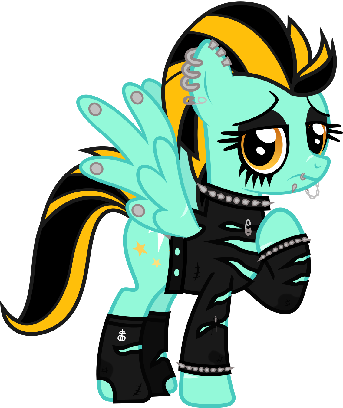 Lightningbolt, Belt, Chains, Choker, Clothes, Derpibooru - Cartoon (1133x1348)