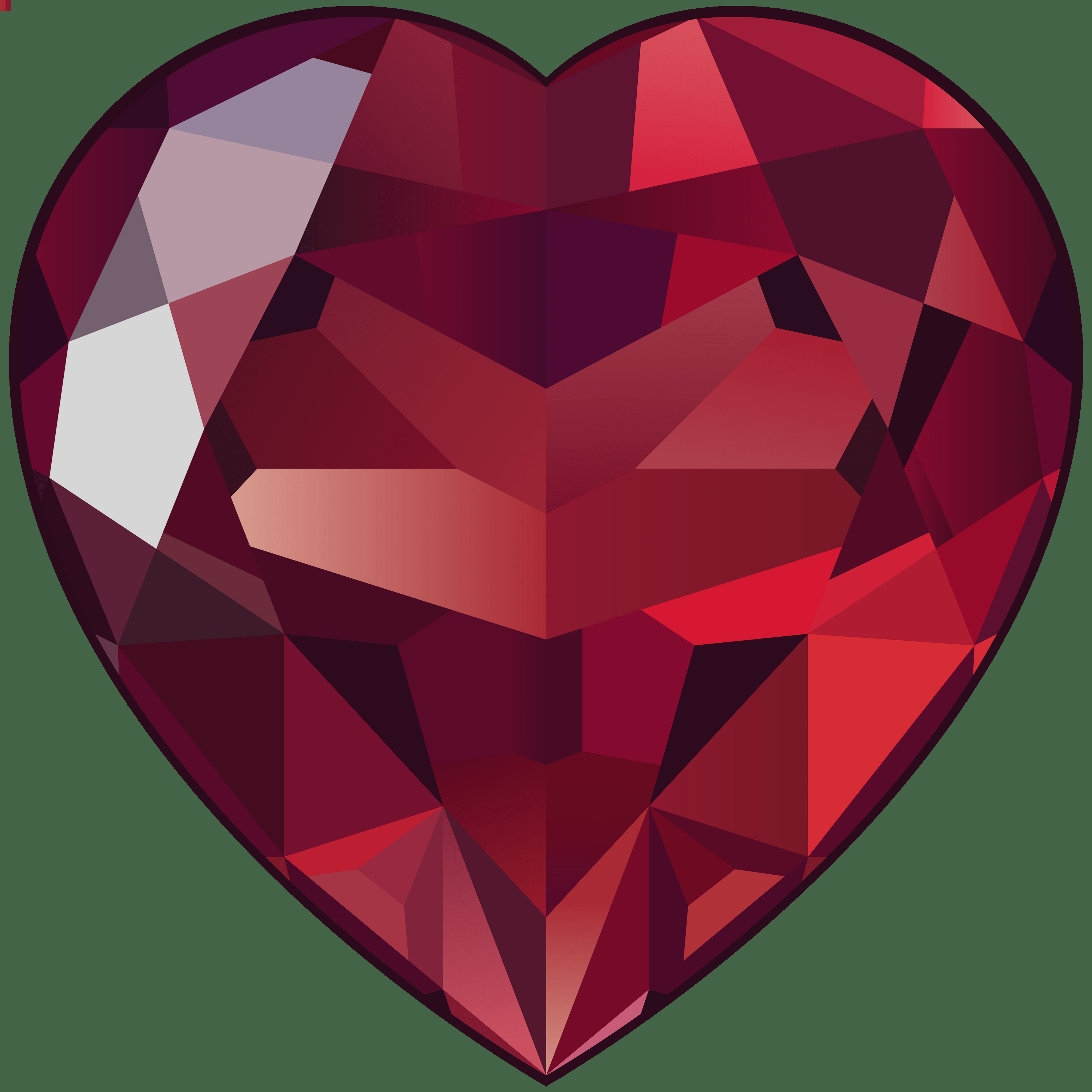 Oval Ruby Stone Transparent Png Ruby Gemstone Clipart - Diamond Heart Red (3000x3000)