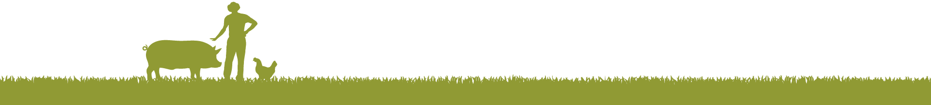 Sillouhette Of Farmer And Pig - Grass (1920x217)