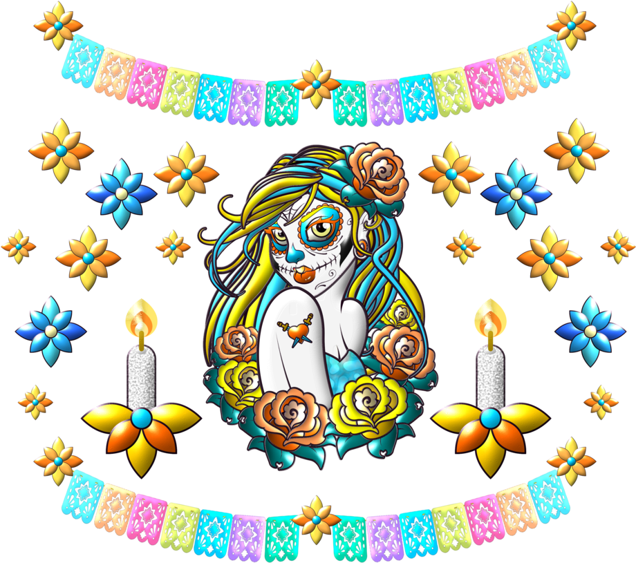 Celebracion Dia De Los Muertos Mezxico By Creaciones - Celebracion Dia De Los Muertos Mezxico By Creaciones (923x866)